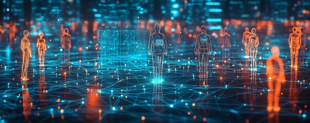 Poster - Visual representation of interconnected people forming a network