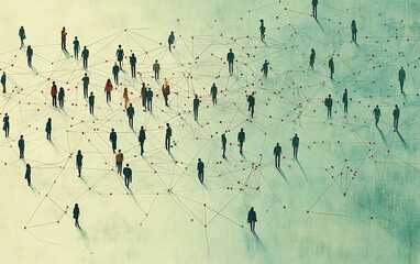 Fototapete - Visual representation of network connections in technology