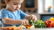 © pkproject - Child's Hands Picking Colorful Vegetables,Healthy Choices Concept