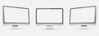 © fad82 - Realistic computer screen mockup. Computer display on three sides with empty screen isolated on transparent background