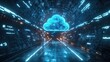 © WrongWay - Cloud computing transfer big data, blue grid technology