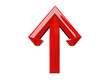 © Maestro - Bright red upward arrow symbolizing progress and direction, transparent