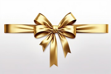 Wall Mural - PNG image of a gold star present bow ribbon isolated on a clear or white background