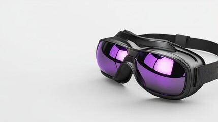 Modern 3D VR Headset on Minimalist Background