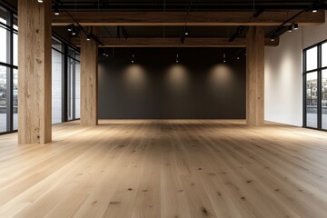 Wall Mural - Rustic Chic Fitness Room with Exposed Wooden Beams