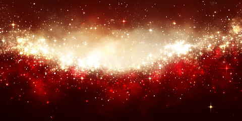 Abstract red sparkle background with copy space