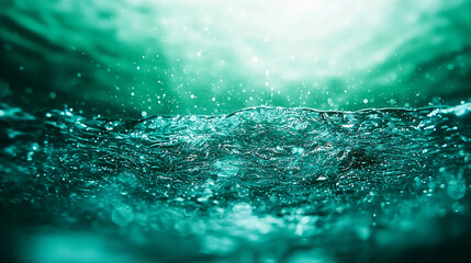 Aufkleber - mesmerizing view of turquoise water with sparkling droplets, creating serene and refreshing atmosphere. light plays beautifully on surface, enhancing tranquil scene
