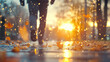 © LiezDesign - Person walking outdoors. Close-up photograph.