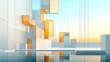 © Carmen Steiner - Futuristisches Architekturdesign aus 2D Elementen und 3D Elementen, mit schwebenden geometrischen Formen und dynamischer Beleuchtung