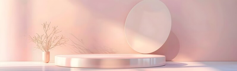 Poster - background podium 3d product display stand platform abstract pastel light. stage podium 3d backgroun