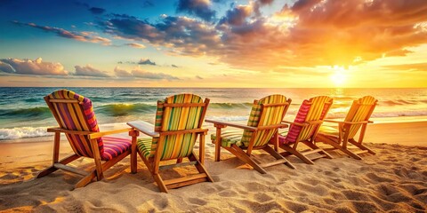 Beach Chairs Relaxation Seaside Escape