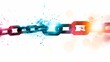 © PixelPlace - Digital illustration of a colorful chain with abstract effects, symbolizing links, connectivity, unity, and strength in networks or systems.