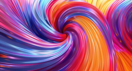Wall Mural - 3D Swirl. Fantasy Paint in Three-Dimensional Geometric Shape