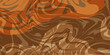 © arva - Abstract brown psychedelic waves print background. 1970s trippy pattern. Marble acrylic swirl pattern. Coffee or chocolate