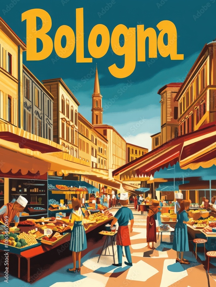 Experience the lively atmosphere of Bolognas markets, where vendors display fresh produce and local delicacies.