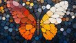 © Kingdola - Stone Butterfly Mosaic: A vibrant and intricate butterfly mosaic, crafted from a multitude of colorful stones, evokes a sense of nature's beauty and the artistry of human craftsmanship.