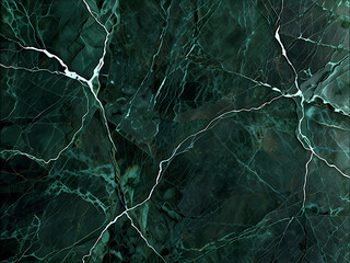 Wall Mural - Green marble with veins of silver and gold. Abstract background, mineral texture.