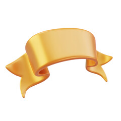 Wall Mural - gold banner ribbon 3d render icon isolated on transparent background cutout
