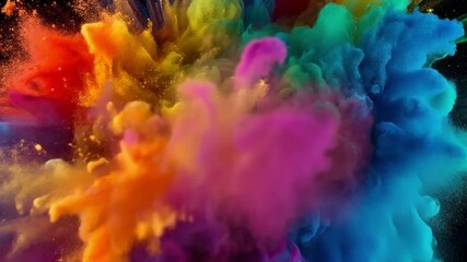 Fototapete - Abstract Color Burst: Vibrant explosion of color, like a rainbow unleashed, creating a mesmerizing visual with captivating movement and dynamic energy. 