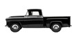 © yendisupiandi - Modern black pickup truck. side view, isolated transparent background