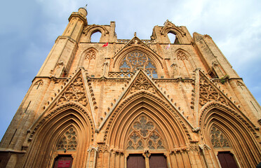 Wall Mural - Rayonnant Gothic style st Nicholas cathedral, Lala Mustafa Pasha mosque Famagusta (Magosa) Cyprus 