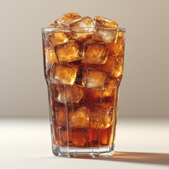 Canvas Print - Glass of Iced Cola with Ice Cubes