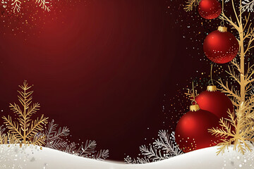 Beautiful Merry Christmas Background with Seasonal Decorations