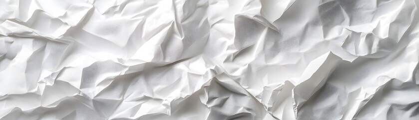 Wall Mural - Abstract White Crumpled Paper Texture