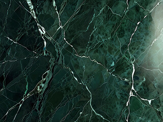 Wall Mural - Green marble with veins of silver and gold. Abstract background, mineral texture.