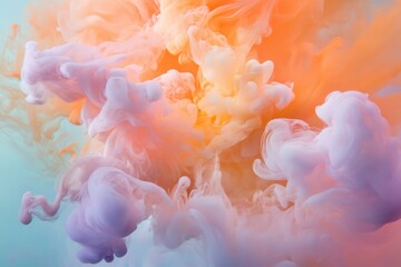 Aufkleber - Colorful abstract smoke swirls with pink and orange hues blend seamlessly in a fluid motion, creating a captivating visual experience full of dynamic movement and emotion.