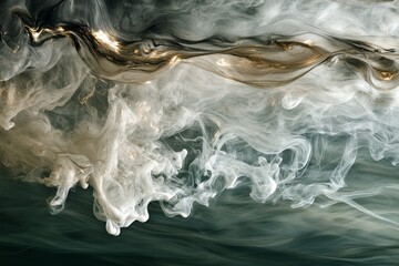 Leinwandbilder - An image showcasing elegant, intertwining waves with translucent qualities, creating a sense of flow and grace, blending light and dark hues seamlessly.