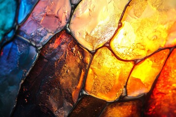 Aufkleber - An elegant stained glass work with soft hues and flowing patterns that evoke feelings of peace and nostalgia, reminiscent of classic art styles.