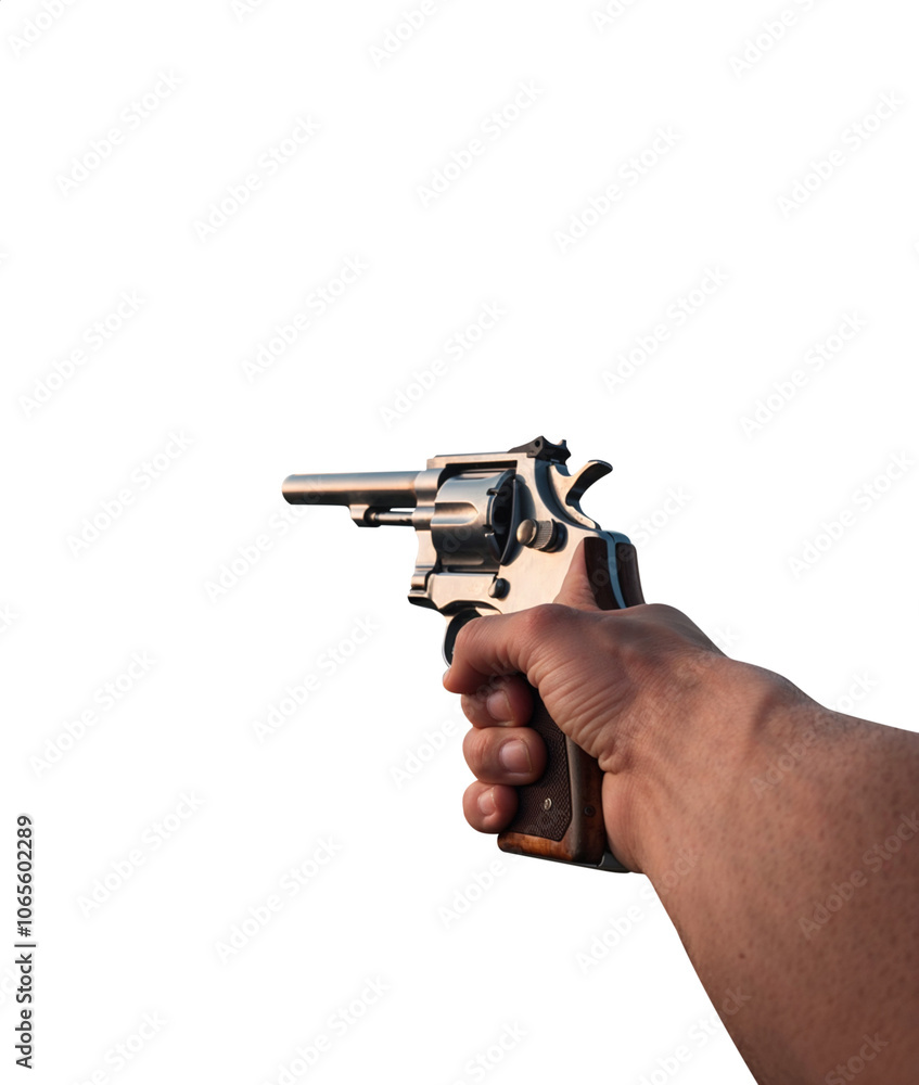 Hand pointing a gun. 1st person perspective view. First Person shooting ...