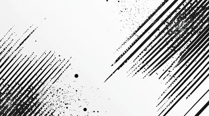 Fototapete - Abstract black white background with dynamic streaks splatters texture effect