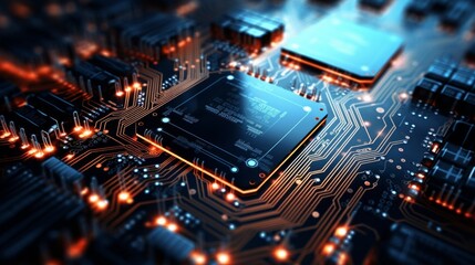 Wall Mural - electronic connection with data transfer, network and communication