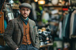 © s1llu - Stylish Man in Vintage Outfit at Market