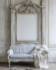 White Vintage Sofa in Ornate Interior