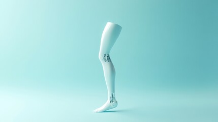 Poster - This sleek prosthetic leg exemplifies modern technology with its stylish design, offering comfort and mobility for users. Generative AI