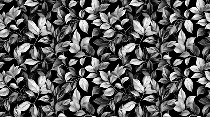 Seamless pattern featuring a variety of lush leaves ideal for fabric design and home decor