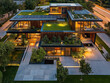 © Krzysztof - Top view of a sustainable eco-house with a green roof