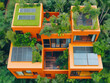 © Krzysztof - Top view of a sustainable eco-house with a green roof
