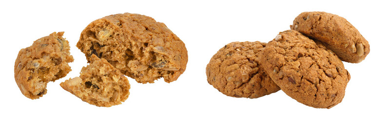 Wall Mural - oatmeal cookies with flax, pumpkin and sunflower seeds with full depth of field