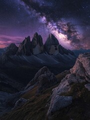 Wall Mural - stars over mountains