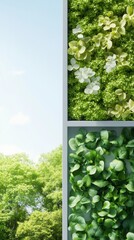 Canvas Print - Eco-Friendly Vertical Garden and Natural Foliage in a Modern Interior for Earth Day and World Environment Day Celebrations