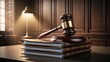 © Tatiana - Gavel on top of legal books in a courtroom, symbolizing justice and anti-corruption efforts