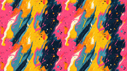 Vibrant seamless pattern of abstract retro splashes in an oil painter style ideal for artistic backgrounds textiles and creative projects