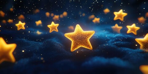 Wall Mural - flying stars night sky