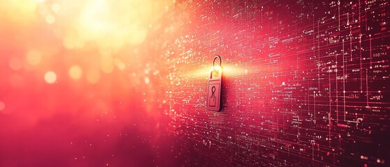 Your digital security with a flat design interface featuring key verification and lock symbolism