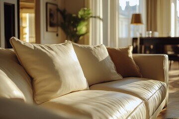 Canvas Print - Cozy living room with piano