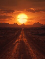 Wall Mural - Sunset on Dirt Road